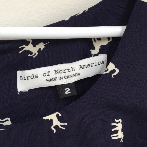NWOT Birds of North America Unicorn Navy Dress Sz2 - Picture 3 of 3